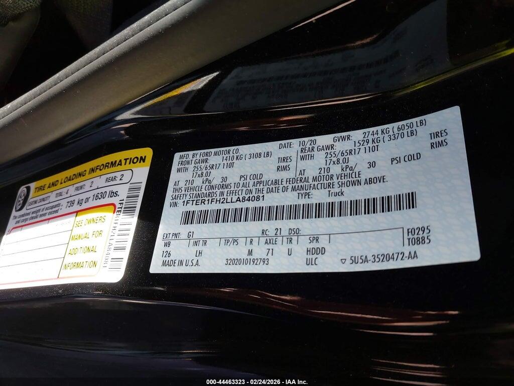 1FTER1FH2LLA84081 2020 FORD RANGER photo no. 9