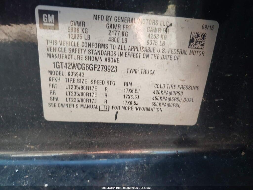 1GT42WCG6GF279923 2016 GMC SIERRA 3500HD photo no. 8