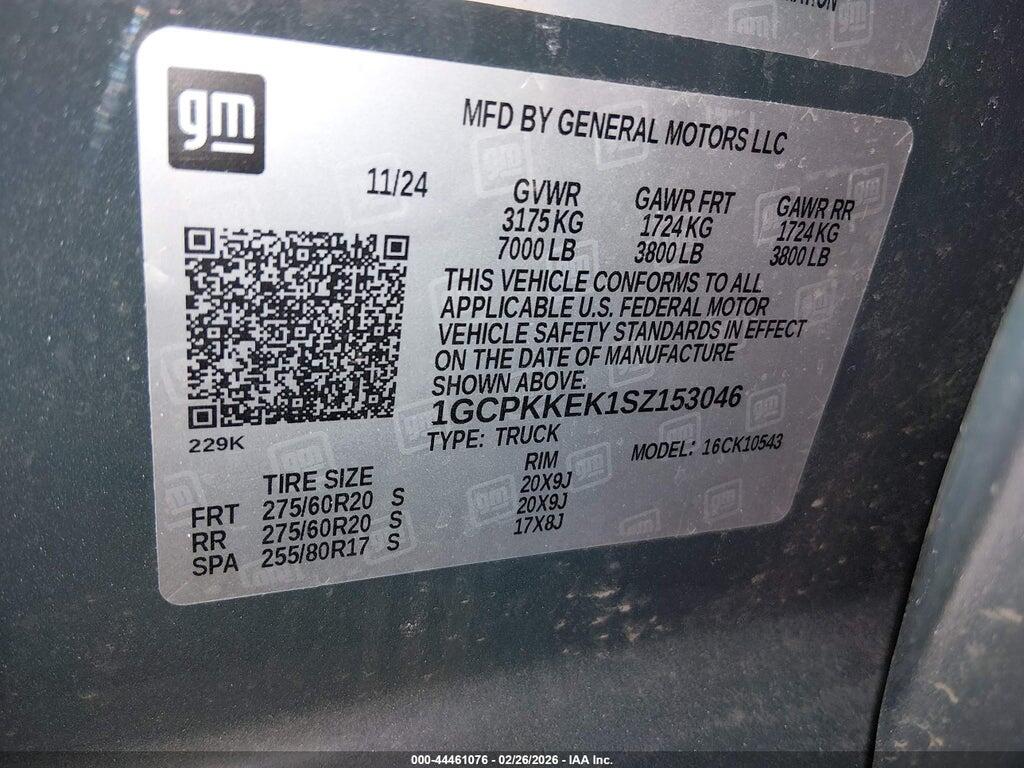 1GCPKKEK1SZ153046 2025 CHEVROLET SILVERADO 1500 photo no. 9