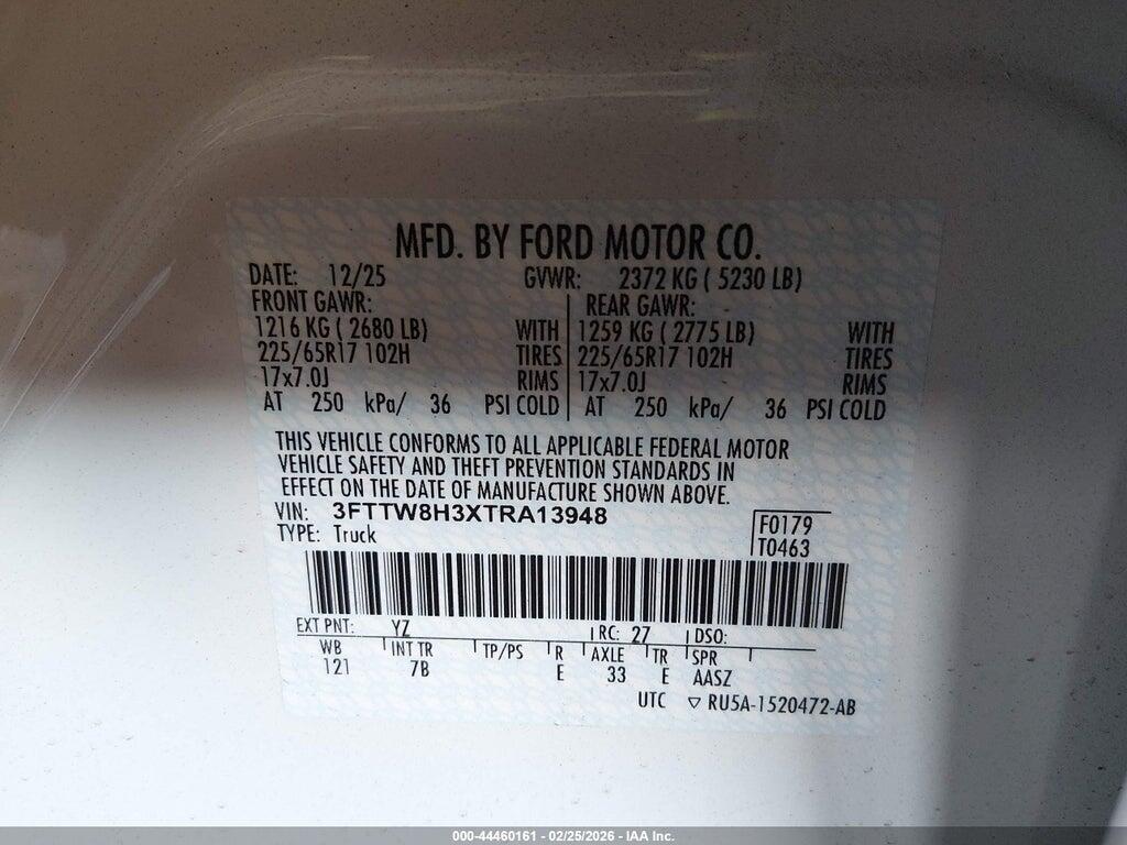 3FTTW8H3XTRA13948 2026 FORD MAVERICK photo no. 9