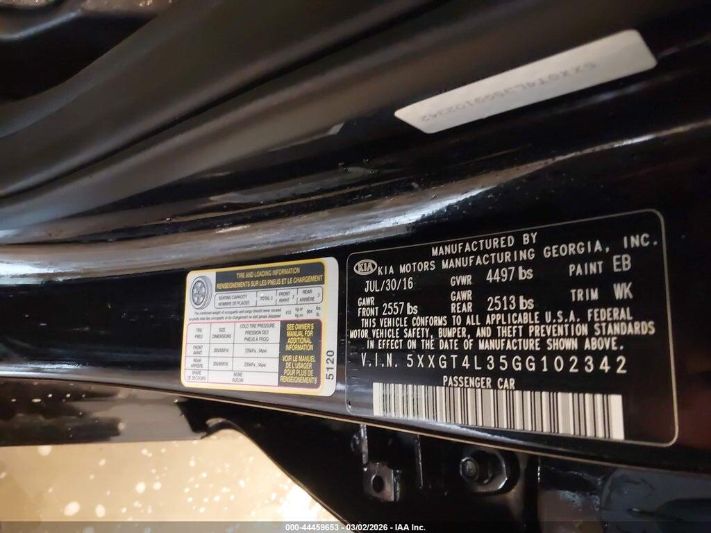 5XXGT4L35GG102342 2016 KIA OPTIMA photo no. 9