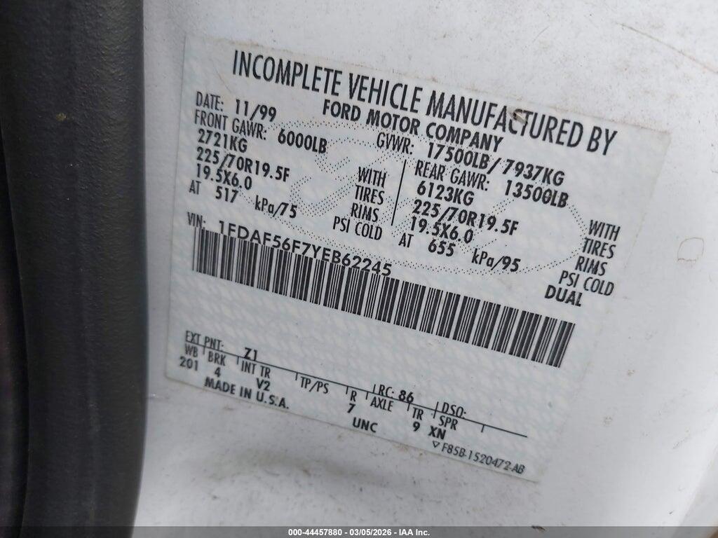 1FDAF56F7YEB62245 2000 FORD F-550 photo no. 9