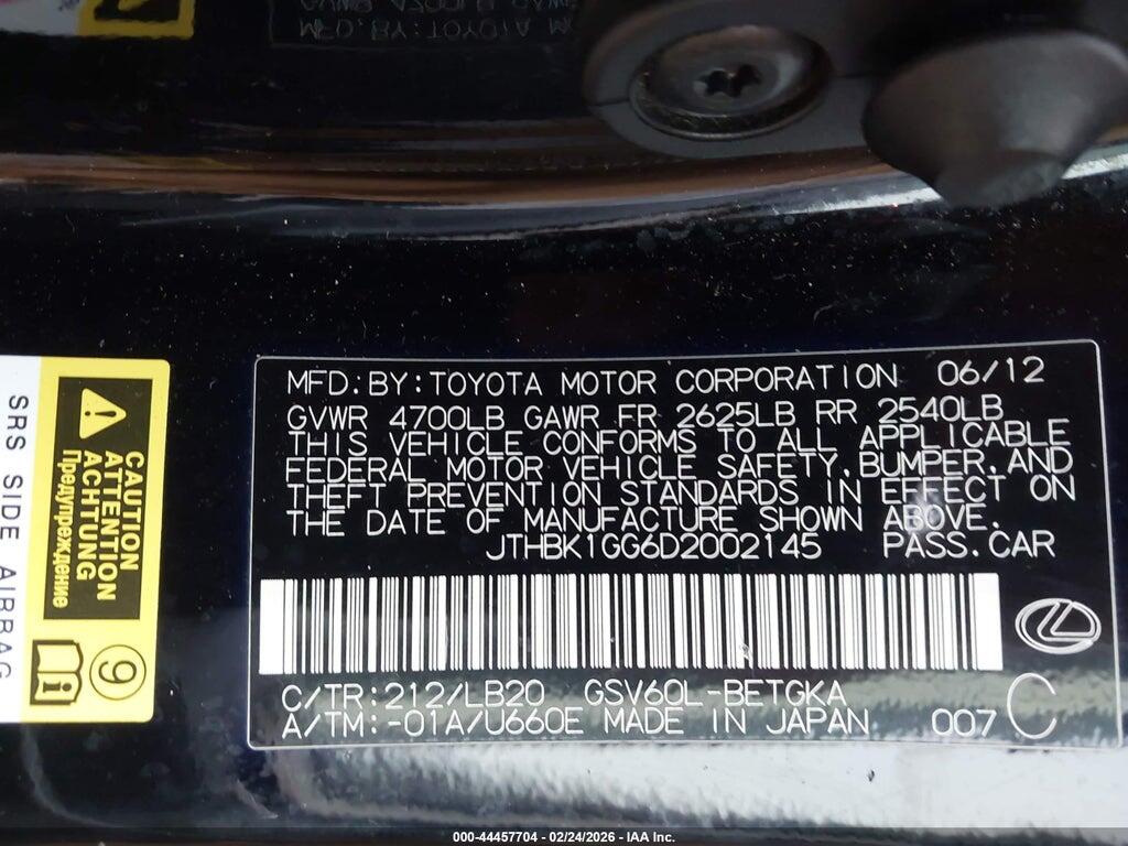 JTHBK1GG6D2002145 2013 LEXUS ES 350 photo no. 9
