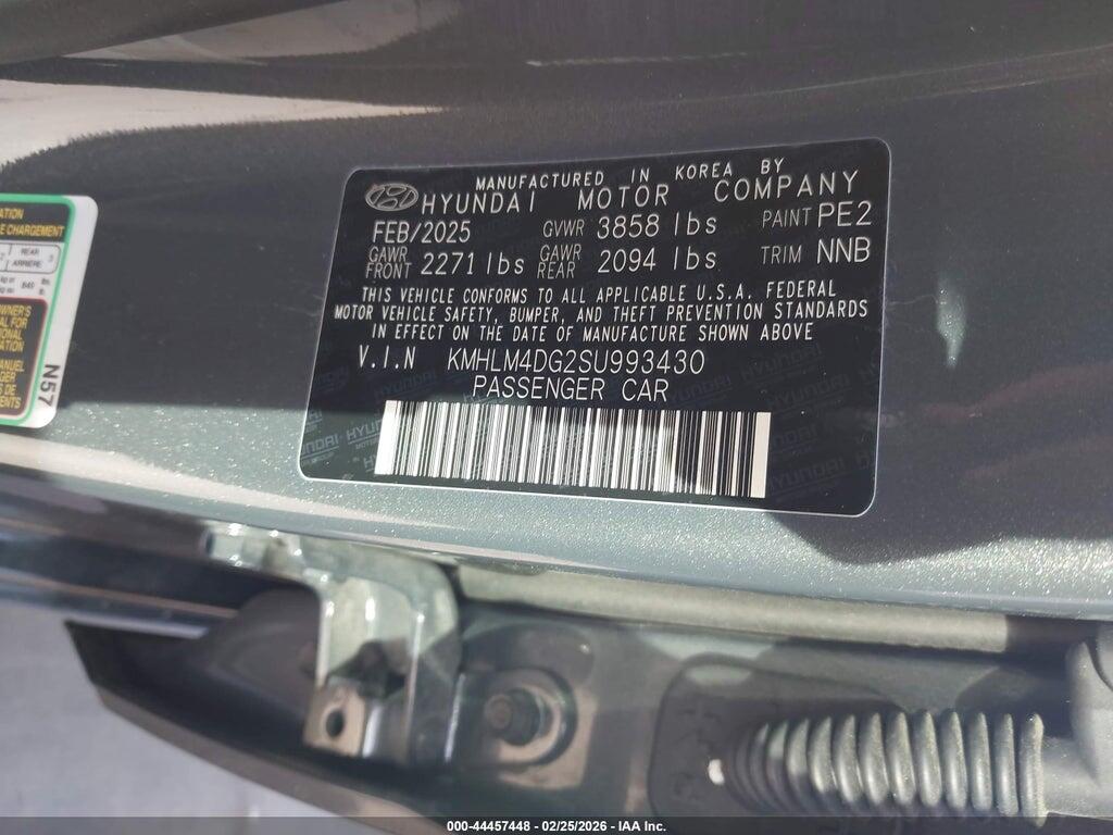 KMHLM4DG2SU993430 2025 HYUNDAI ELANTRA photo no. 9