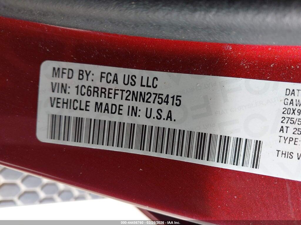 1C6RREFT2NN275415 2022 RAM 1500 photo no. 9