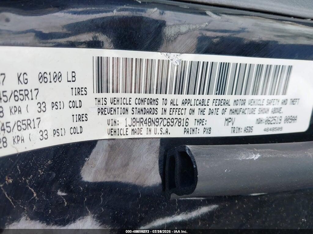 1J8HR48N97C697816 2007 JEEP GRAND CHEROKEE photo no. 9