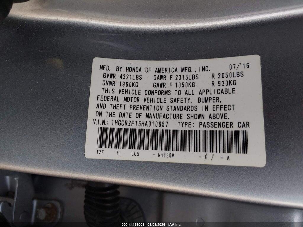1HGCR2F15HA010657 2017 HONDA ACCORD photo no. 9