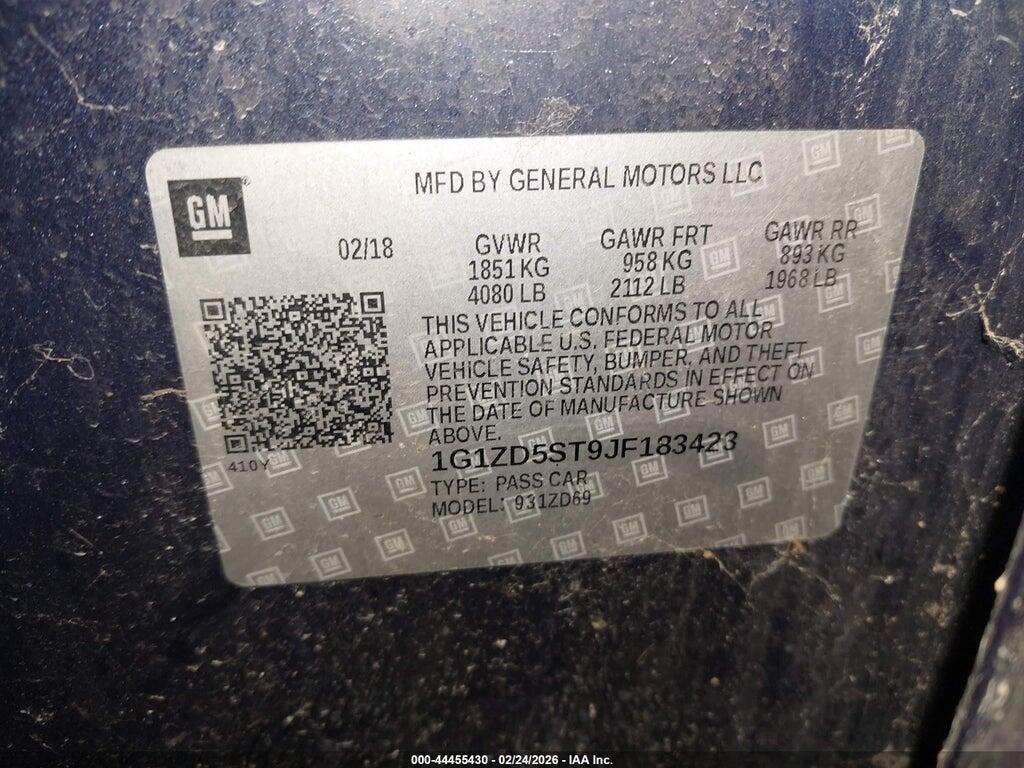 1G1ZD5ST9JF183423 2018 CHEVROLET MALIBU photo no. 9