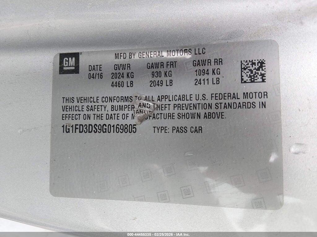 1G1FD3DS9G0169805 2016 CHEVROLET CAMARO photo no. 9