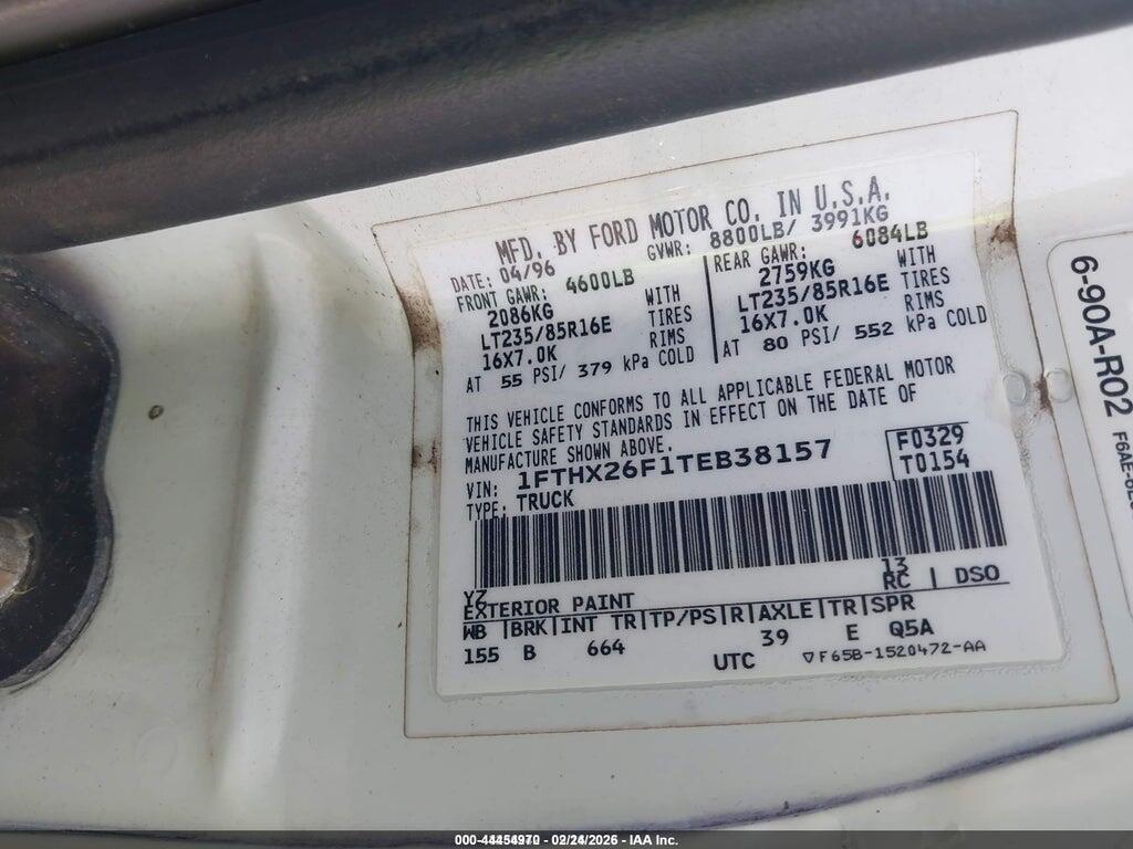 1FTHX26F1TEB38157 1996 FORD F250 photo no. 9