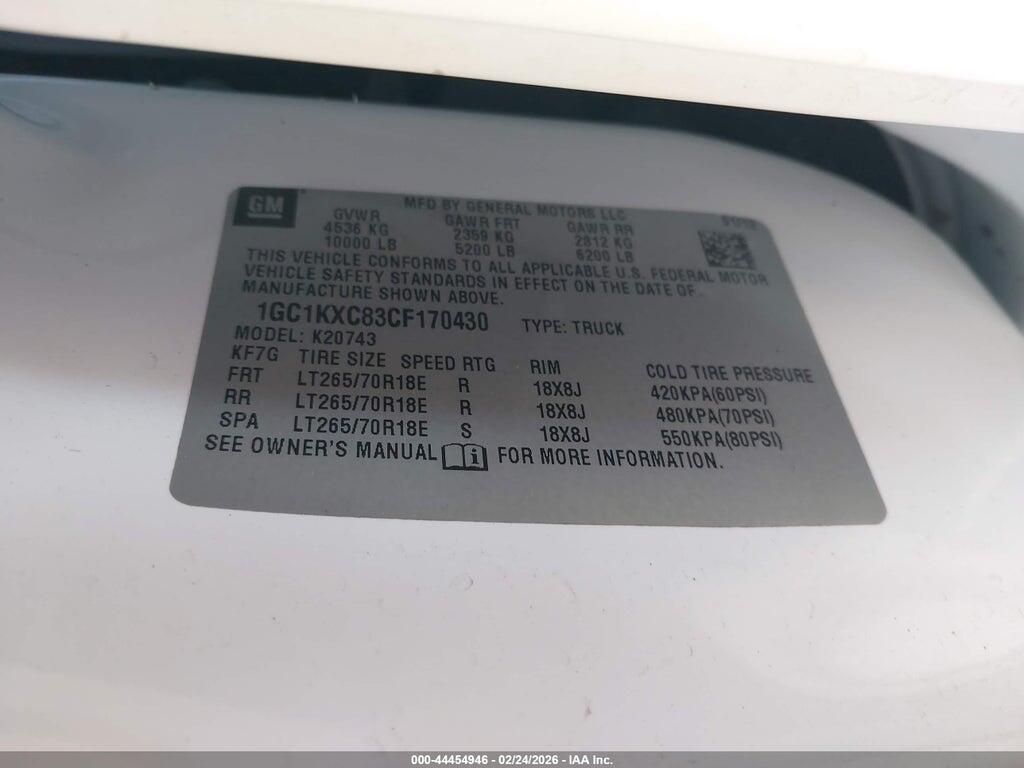 1GC1KXC83CF170430 2012 CHEVROLET SILVERADO 2500HD photo no. 9