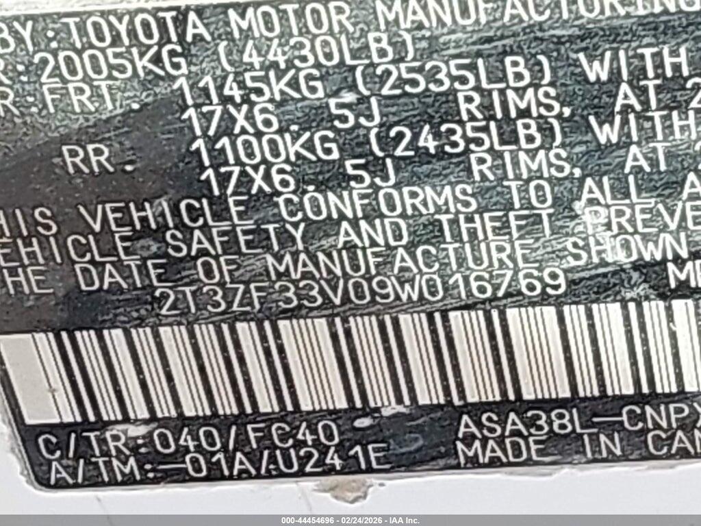 2T3ZF33V09W016769 2009 TOYOTA RAV4 photo no. 9