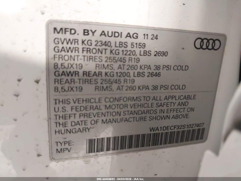 WA1DECF32S1027407 2025 AUDI Q3 photo no. 9