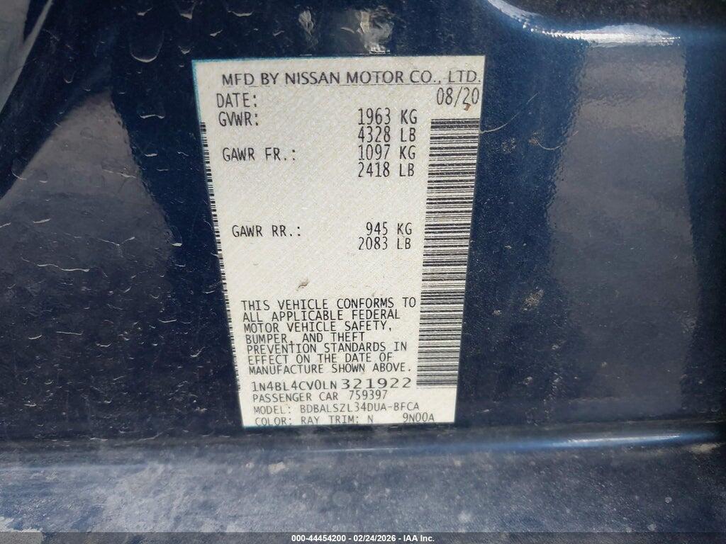 1N4BL4CV0LN321922 2020 NISSAN ALTIMA photo no. 9