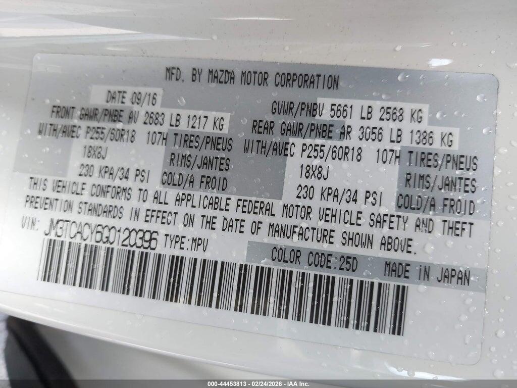 JM3TCACY6G0120396 2016 MAZDA CX-9 photo no. 9