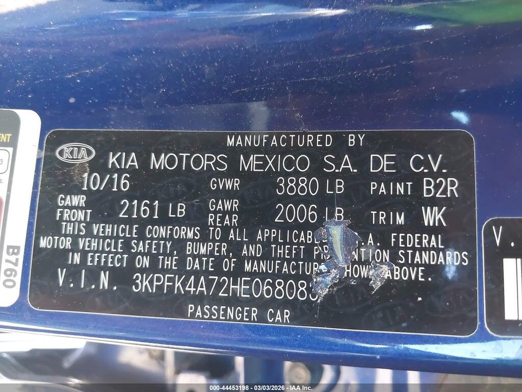 3KPFK4A72HE068083 2017 KIA FORTE photo no. 9