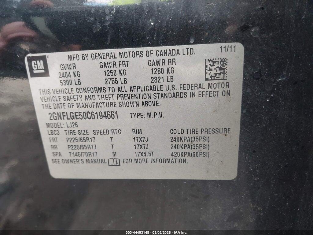 2GNFLGE50C6194661 2012 CHEVROLET EQUINOX photo no. 9