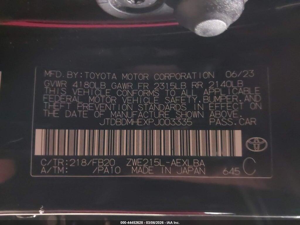 JTDBDMHEXPJ003335 2023 TOYOTA COROLLA photo no. 9