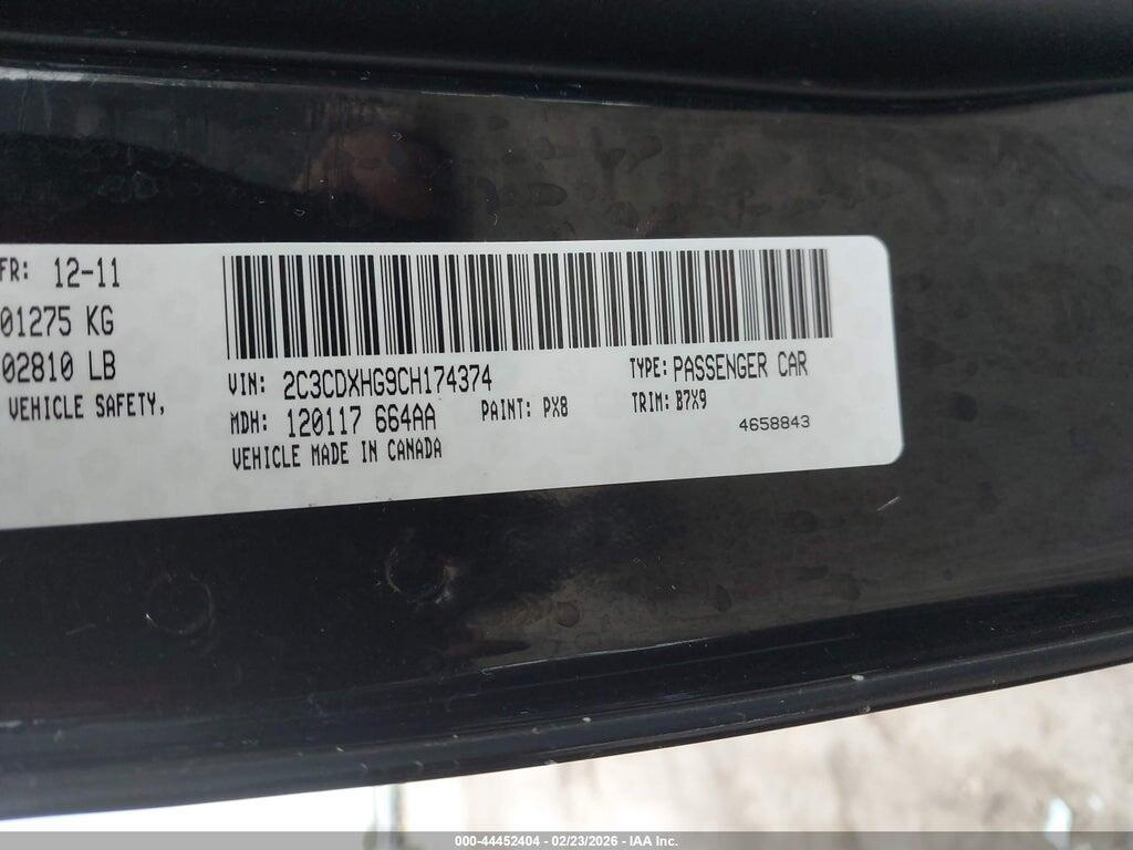 2C3CDXHG9CH174374 2012 DODGE CHARGER photo no. 9