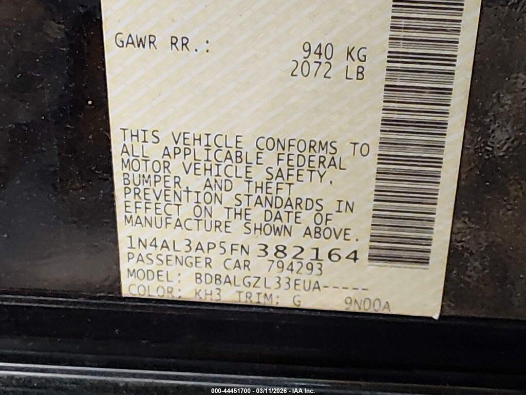 1N4AL3AP5FN382164 2015 NISSAN ALTIMA photo no. 9