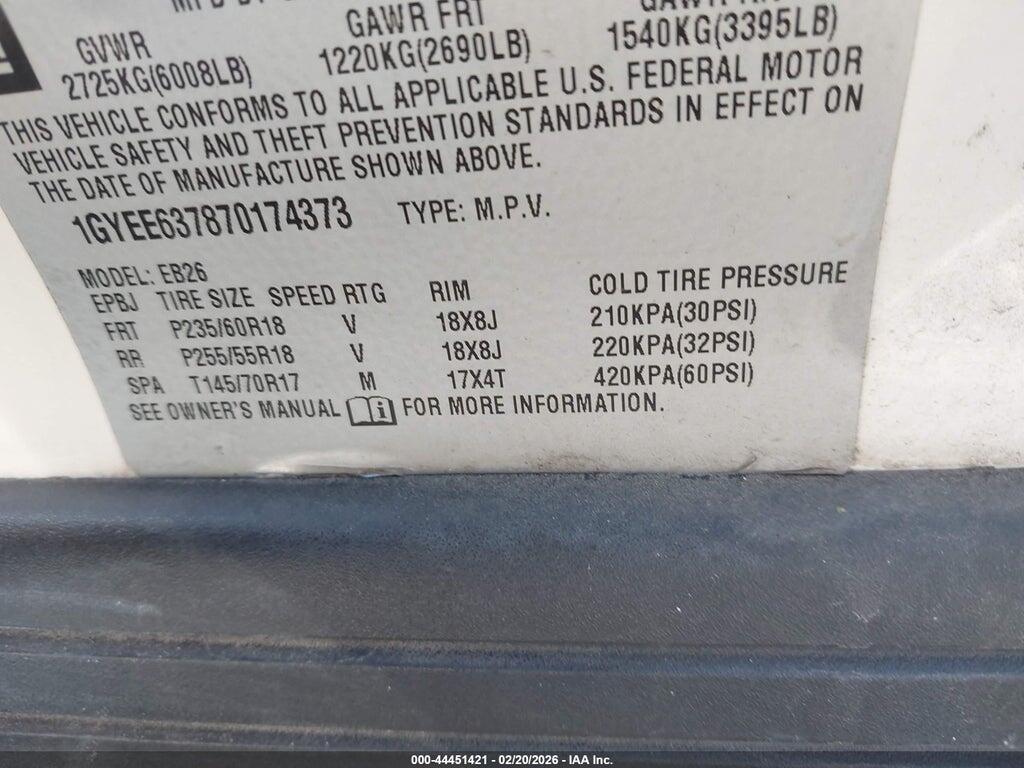 1GYEE637870174373 2007 CADILLAC SRX photo no. 9