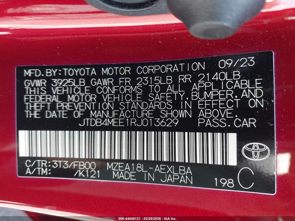JTDB4MEE1RJ013629 2024 TOYOTA COROLLA photo no. 9