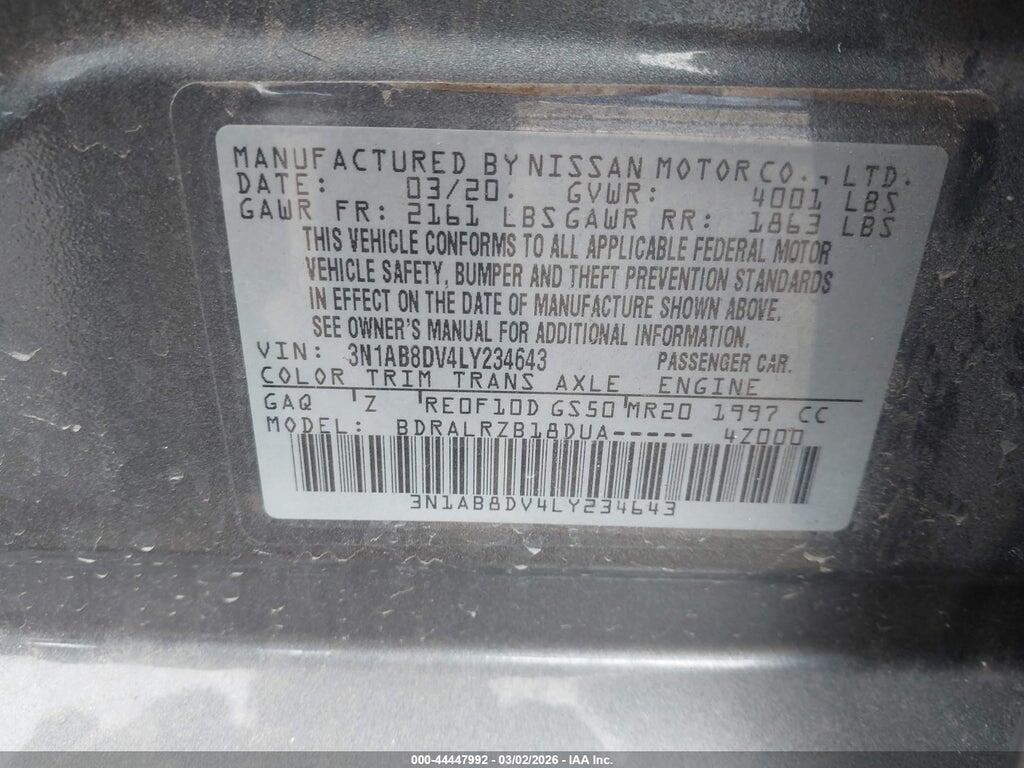3N1AB8DV4LY234643 2020 NISSAN SENTRA photo no. 9