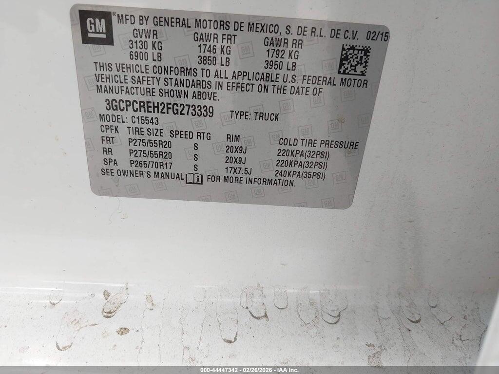 3GCPCREH2FG273339 2015 CHEVROLET SILVERADO 1500 photo no. 9