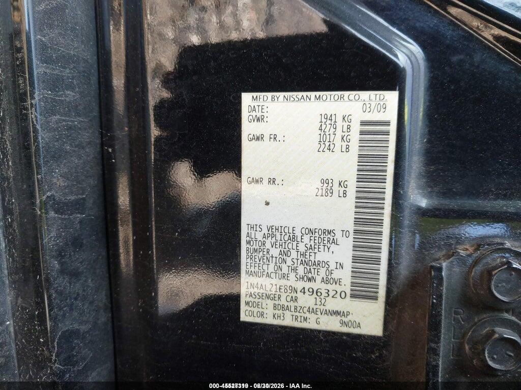 1N4AL21E89N496320 2009 NISSAN ALTIMA photo no. 9