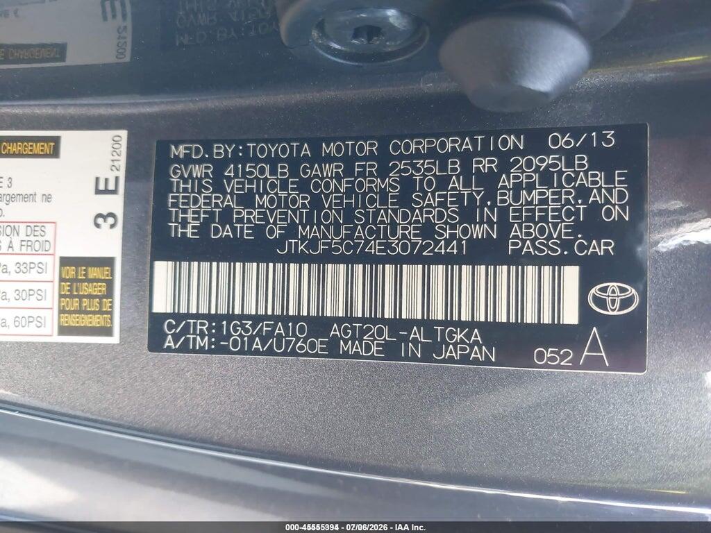JTKJF5C74E3072441 2014 SCION TC photo no. 9
