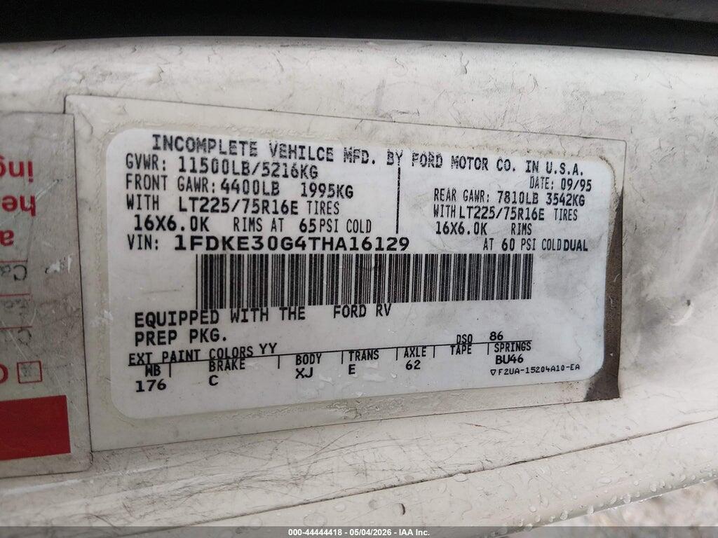 1FDKE30G4THA16129 1996 FORD ECONOLINE photo no. 9