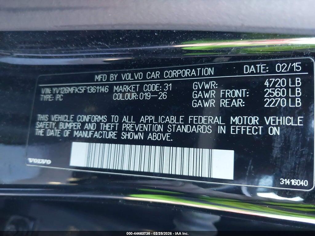 YV126MFK5F1361146 2015 VOLVO S60 photo no. 9