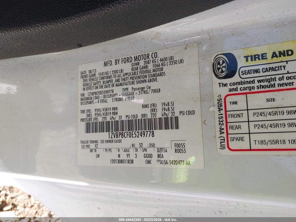 1ZVBP8CF0E5249778 2014 FORD MUSTANG photo no. 9