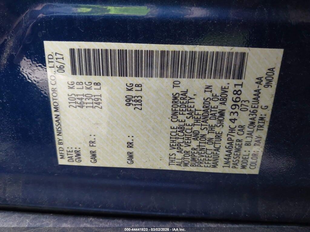 1N4AA6AP7HC439681 2017 NISSAN MAXIMA photo no. 9