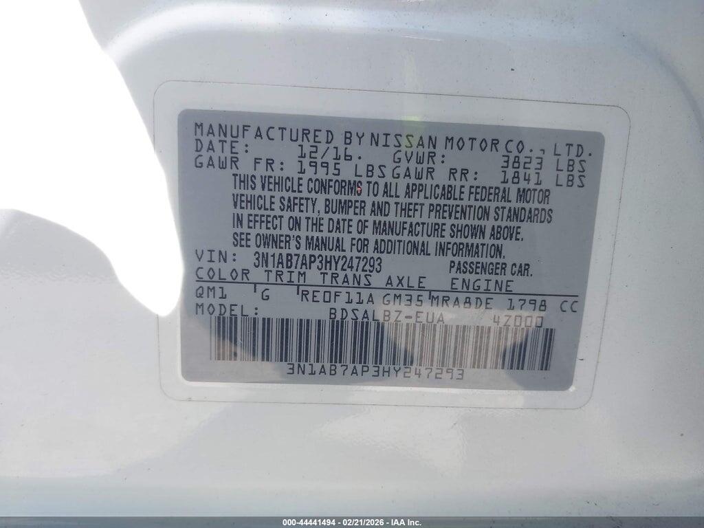 3N1AB7AP3HY247293 2017 NISSAN SENTRA photo no. 9