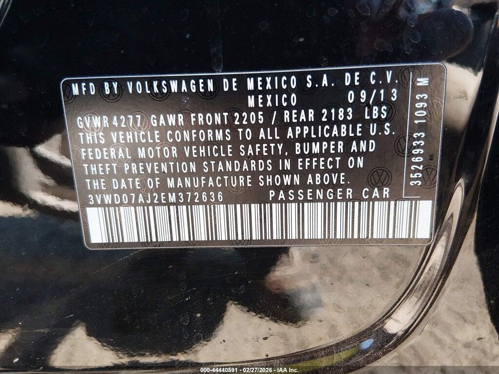 3VWD07AJ2EM372636 2014 VOLKSWAGEN JETTA photo no. 9
