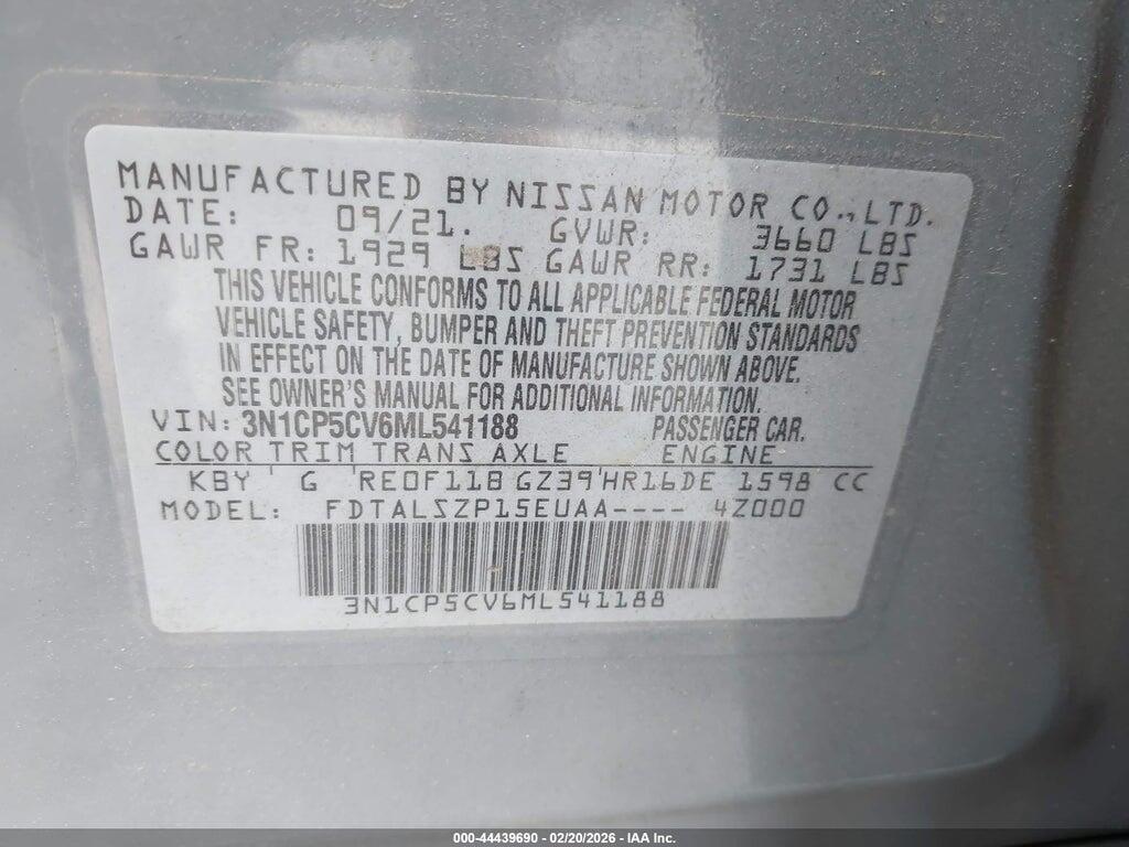 3N1CP5CV6ML541188 2021 NISSAN KICKS photo no. 9