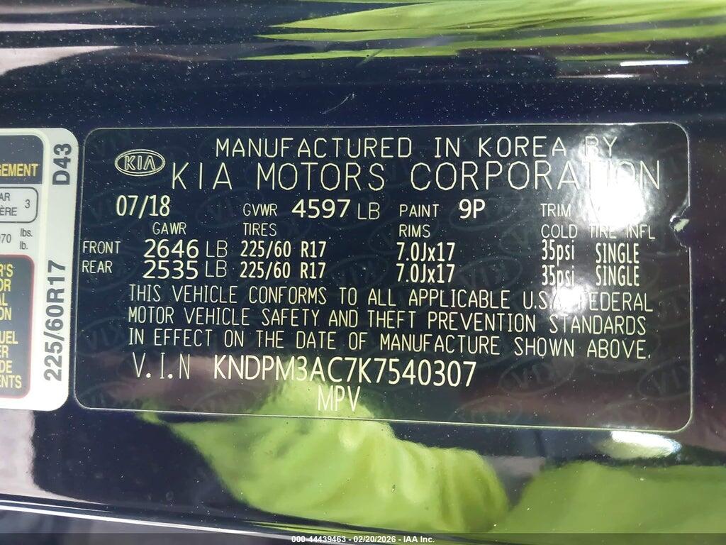 KNDPM3AC7K7540307 2019 KIA SPORTAGE photo no. 9