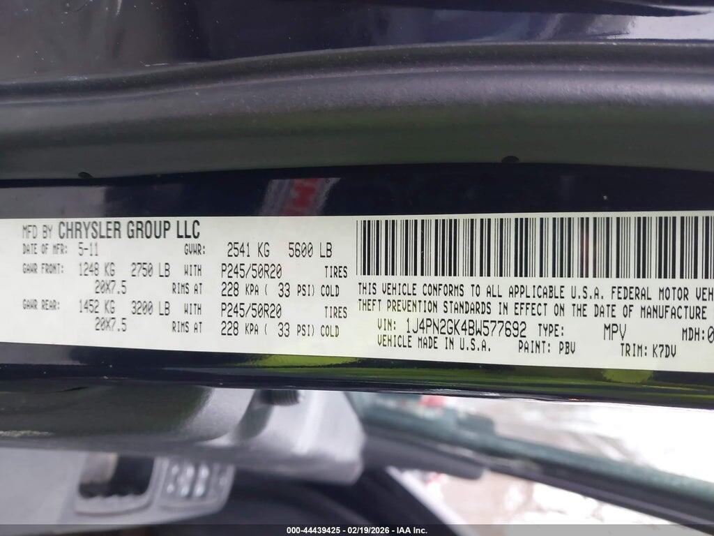 1J4PN2GK4BW577692 2011 JEEP LIBERTY photo no. 9