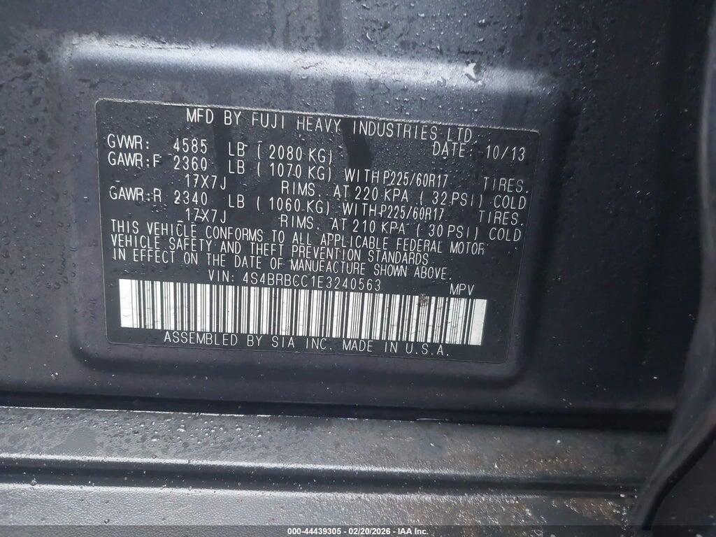 4S4BRBCC1E3240563 2014 SUBARU OUTBACK photo no. 9
