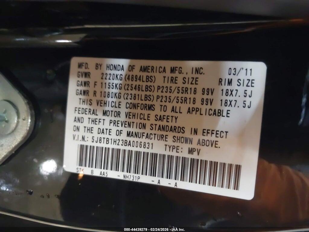 5J8TB1H23BA006831 2011 ACURA RDX photo no. 9