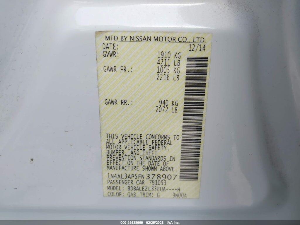 1N4AL3AP5FN378907 2015 NISSAN ALTIMA photo no. 9