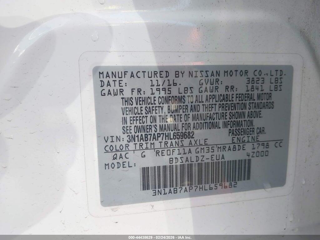 3N1AB7AP7HL659682 2017 NISSAN SENTRA photo no. 9