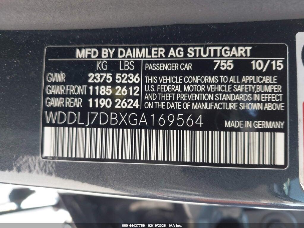 WDDLJ7DBXGA169564 2016 MERCEDES-BENZ CLS 550 photo no. 9