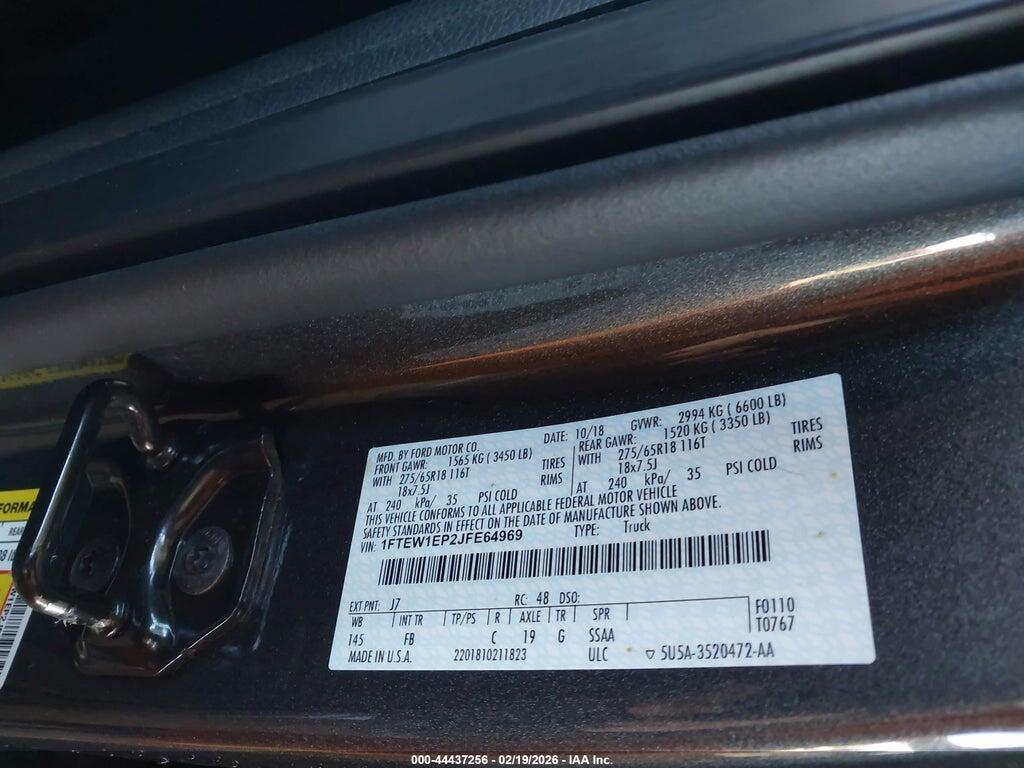 1FTEW1EP2JFE64969 2018 FORD F-150 photo no. 9