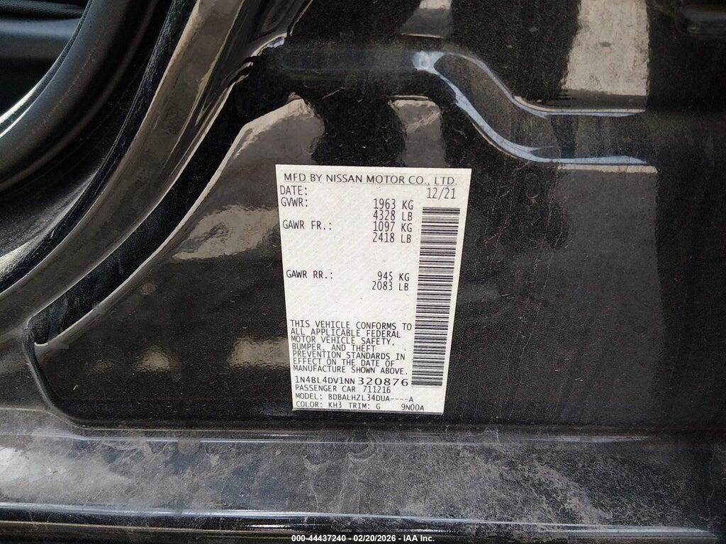 1N4BL4DV1NN320876 2022 NISSAN ALTIMA photo no. 9