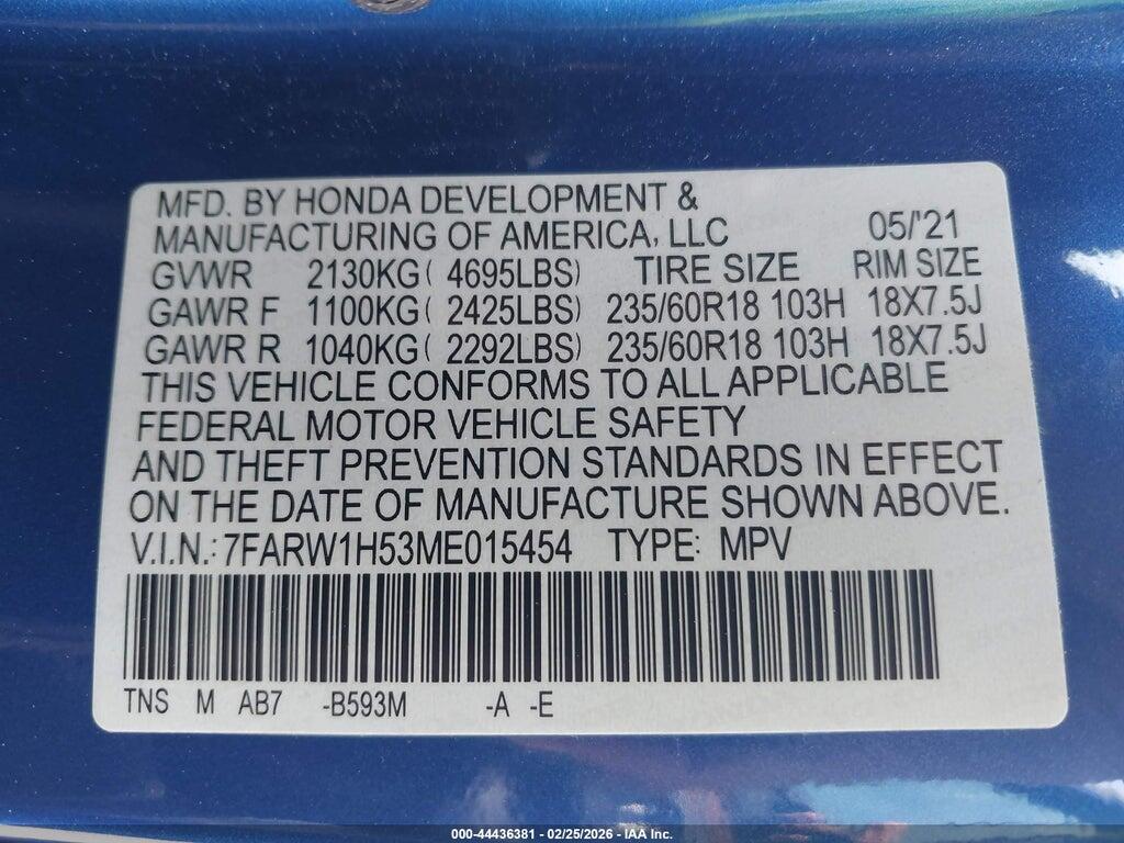 7FARW1H53ME015454 2021 HONDA CR-V photo no. 9