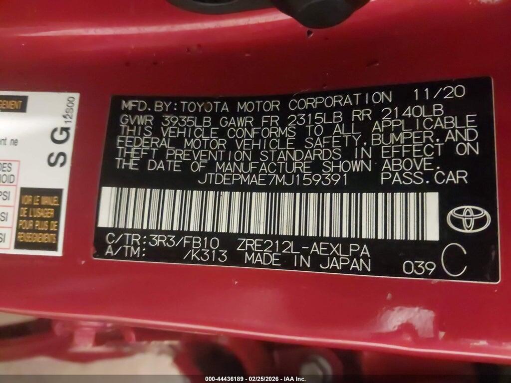 JTDEPMAE7MJ159391 2021 TOYOTA COROLLA photo no. 9