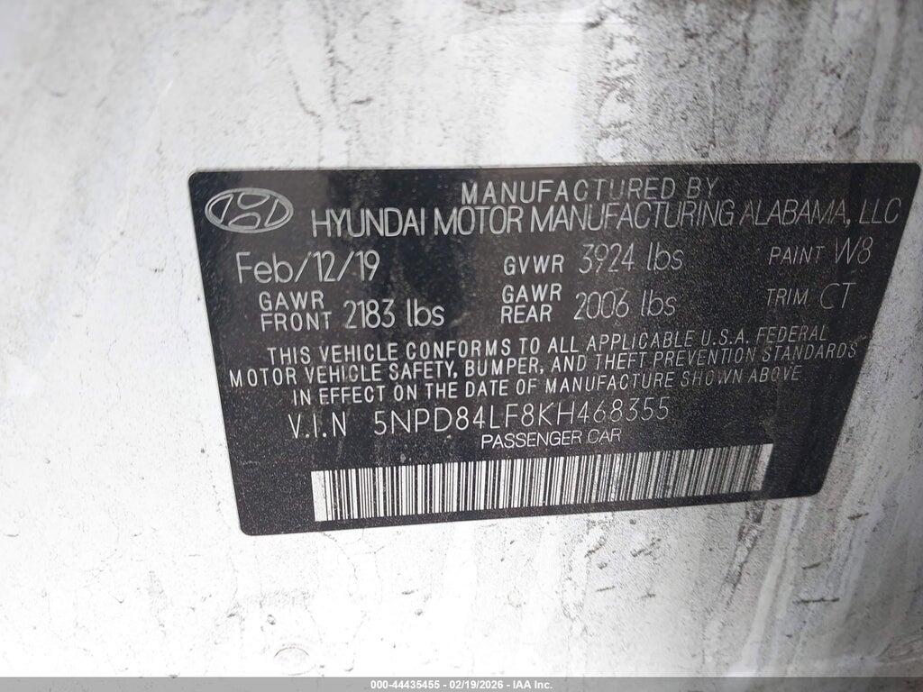 5NPD84LF8KH468355 2019 HYUNDAI ELANTRA photo no. 9