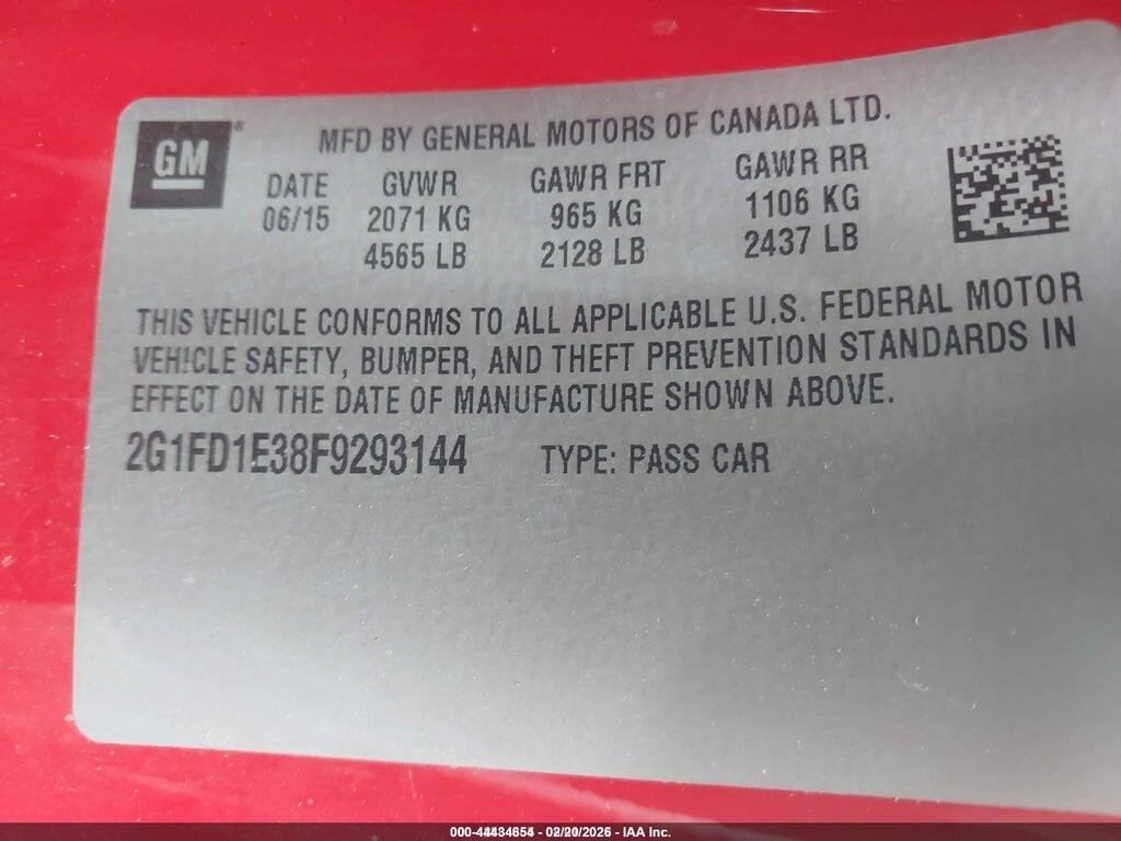 2G1FD1E38F9293144 2015 CHEVROLET CAMARO photo no. 9